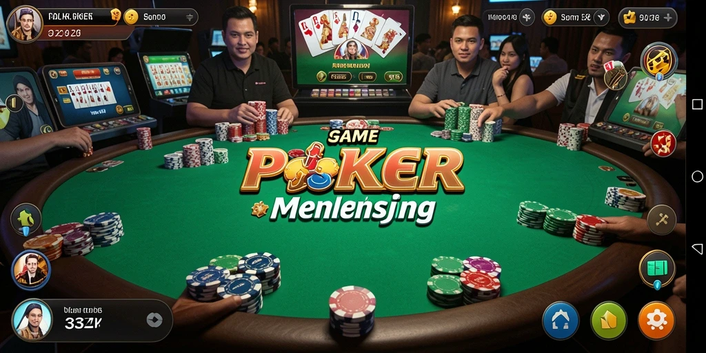 Screenshot gameplay 33ZK menampilkan aksi Poker yang mendebarkan.