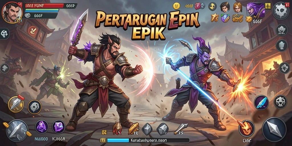 Screenshot gameplay 666F menampilkan pertarungan mendebarkan antar karakter.