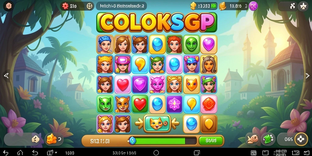 Screenshot gameplay COLOKSGP yang menunjukkan keseruan mencocokkan simbol.