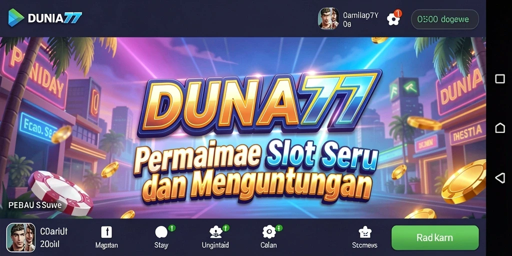 Tampilan gameplay DUNIA77 yang menarik dan menghibur.