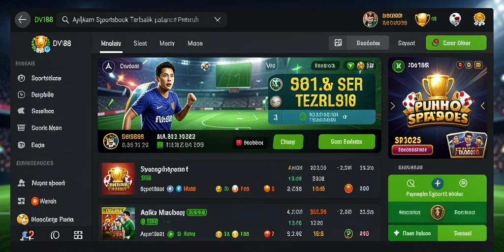 Tampilan menarik dari gameplay taruhan Sportsbook DV188.