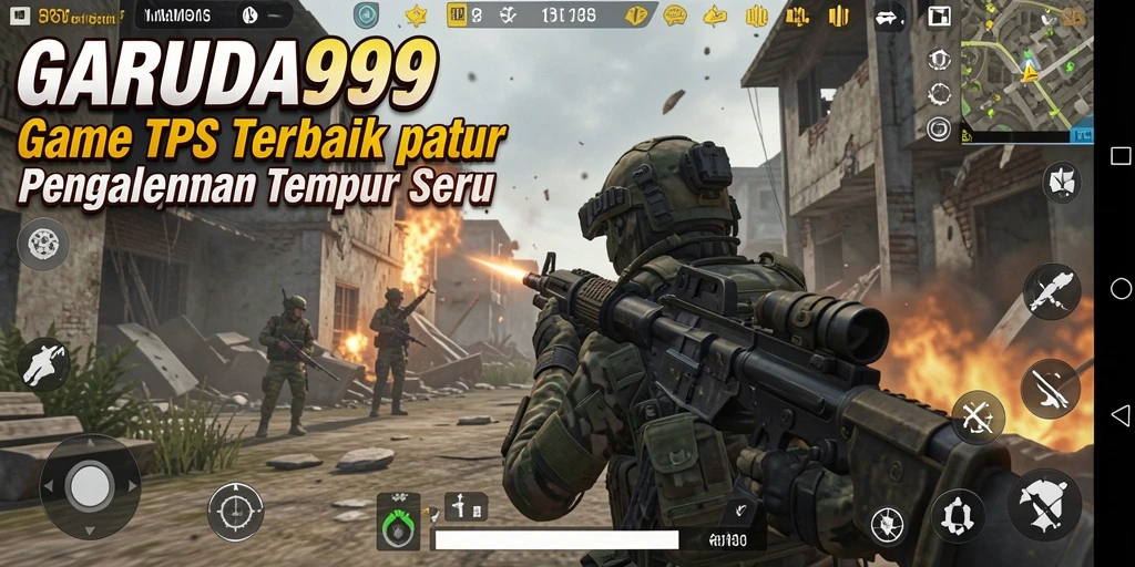 Screenshot gameplay GARUDA999 menampilkan aksi tembak-menembak yang seru.
