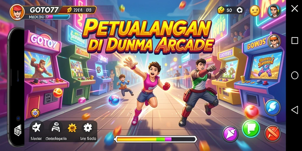 Screenshot gameplay GOTO77 yang menampilkan aksi Arcade yang mendebarkan.