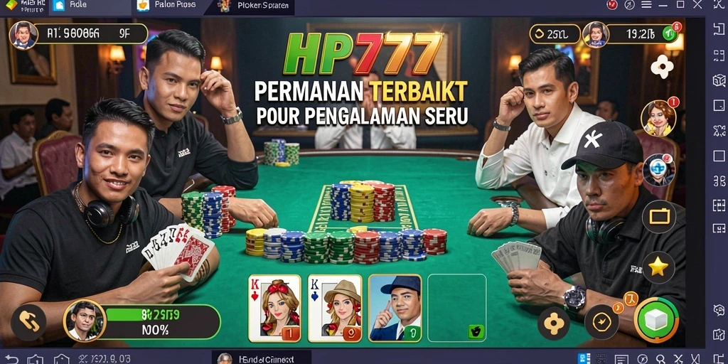 Tampilan permainan poker yang menegangkan dan mengasyikkan di HP777.