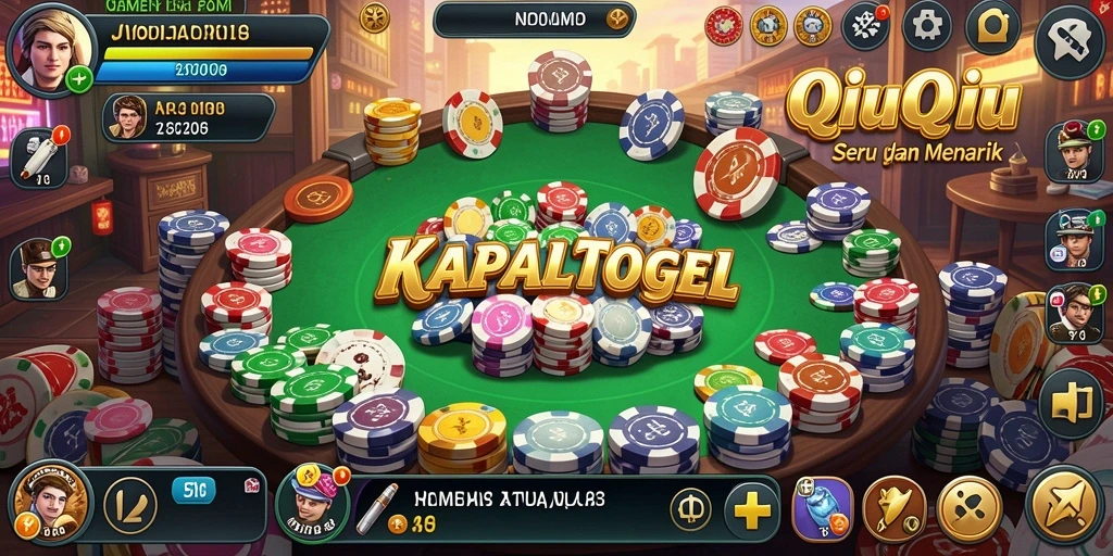 Screenshot gameplay KAPALTOGEL yang menampilkan aksi seru QiuQiu.