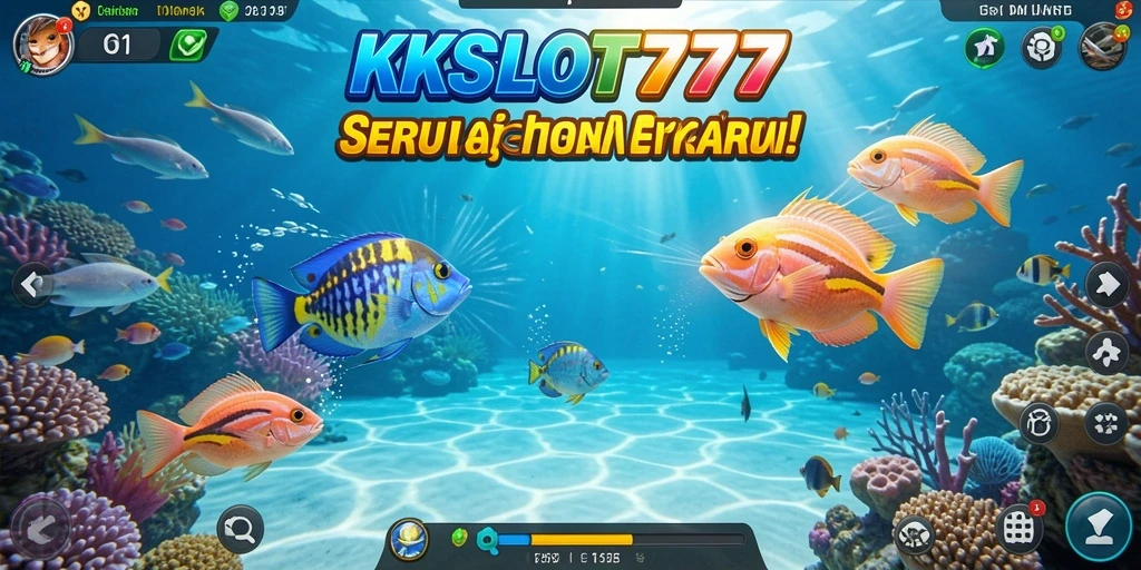 Screenshot gameplay KKSLOT777 menampilkan aksi tembak ikan yang seru.