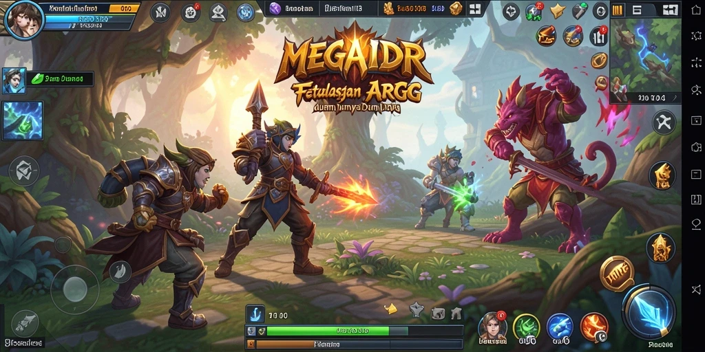 Tangkapan layar utama MEGAIDR menampilkan pertarungan mendebarkan dalam dunia ARPG.
