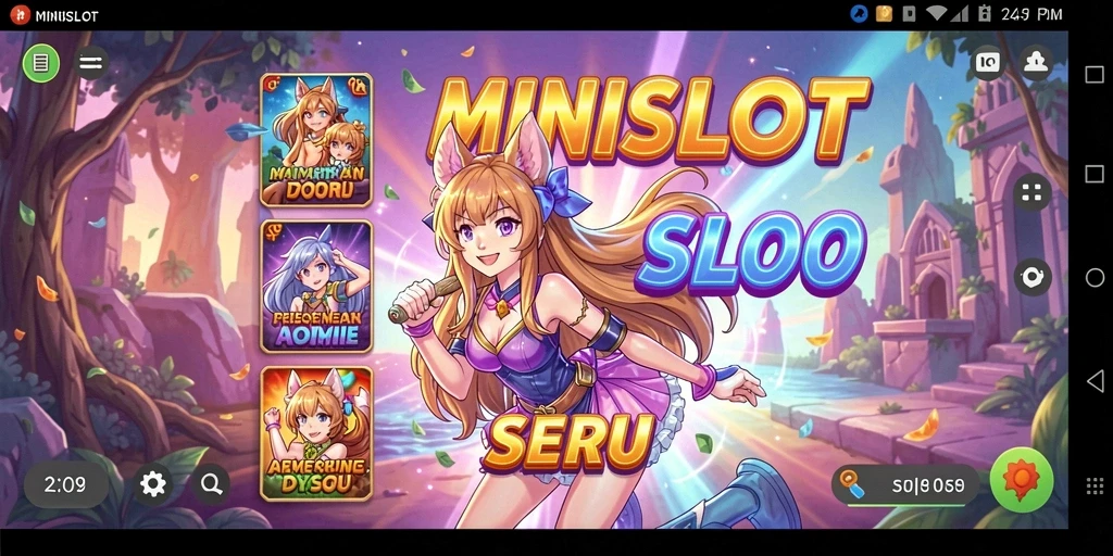 Tampilan menarik dari gameplay MINISLOT dengan karakter anime.