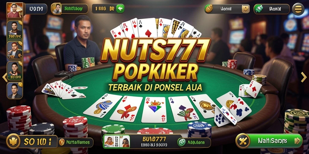 Screenshot gameplay NUTS777 menampilkan aksi seru permainan Poker.