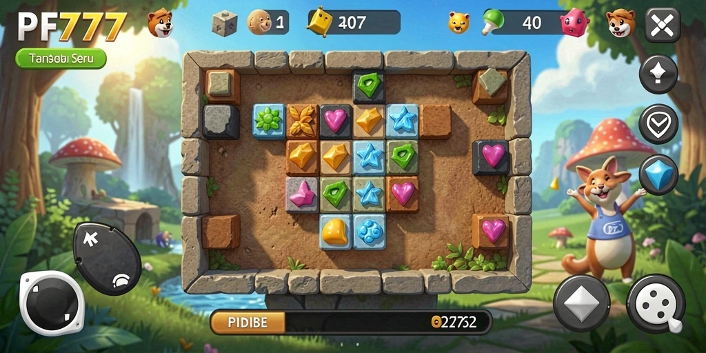 Tangkapan layar PF777 menampilkan gameplay Puzzle yang menantang dan seru.