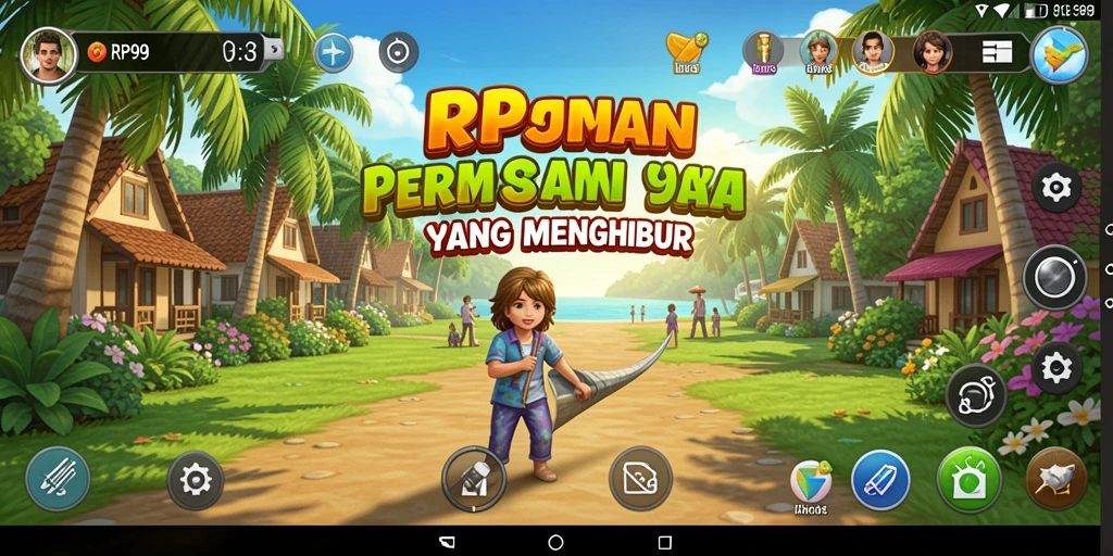 Screenshot menunjukkan gameplay santai yang seru dan menyenangkan di RP99.