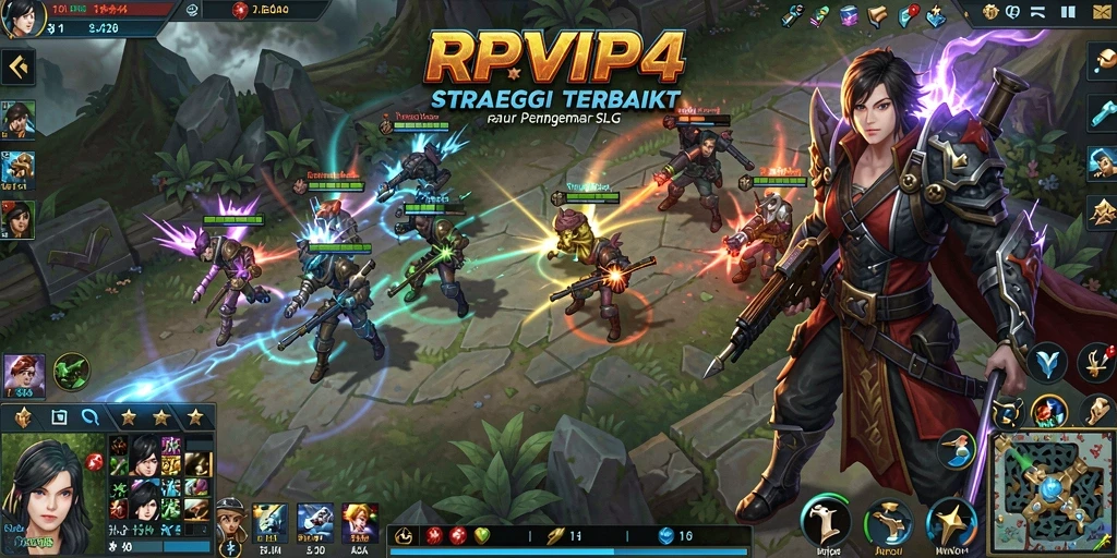 Tampilan gameplay RPVIP4 yang menampilkan pertempuran dan strategi.