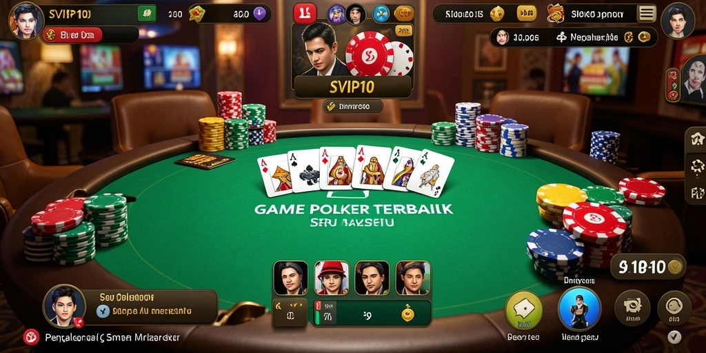 Tampilan gameplay Poker yang seru dan menarik di SVIP10.