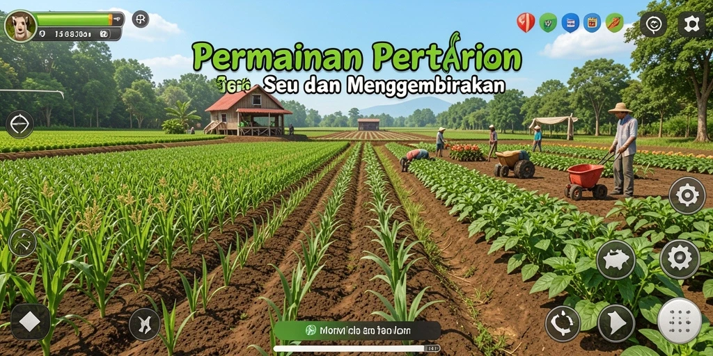 Tampilan gameplay T6 dengan aktivitas pertanian yang menarik.
