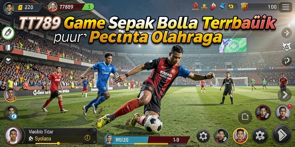 Screenshot gameplay TT789 dengan aksi sepak bola yang menegangkan.