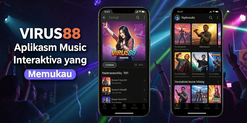 Tampilan gameplay interaktif dengan lagu-lagu yang menarik.