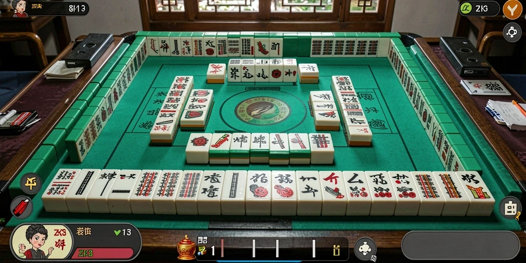 Screenshot gameplay ZK3 menunjukkan aksi seru permainan Mahjong.