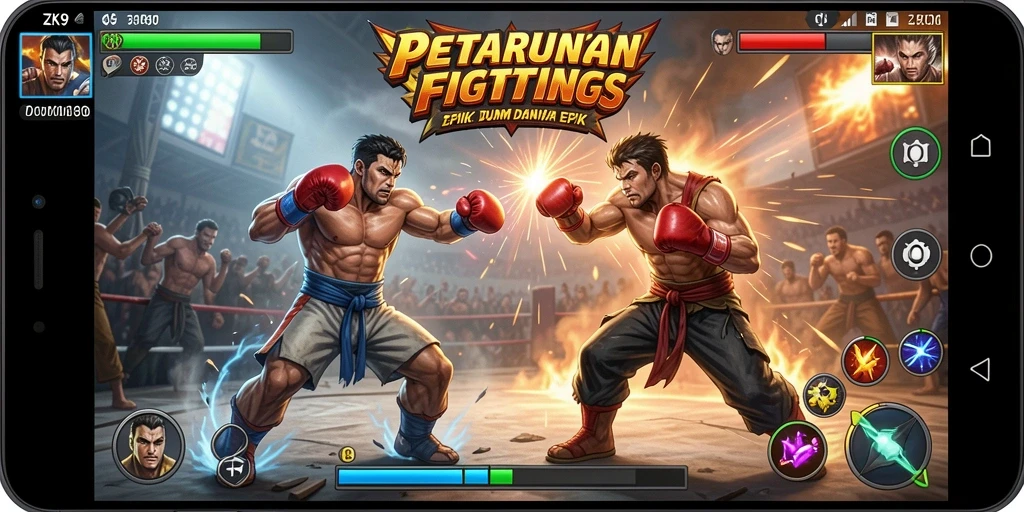 Gameplay ZK9 yang intens dan seru saat bertarung.